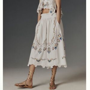 Nwt embroidered culottes
